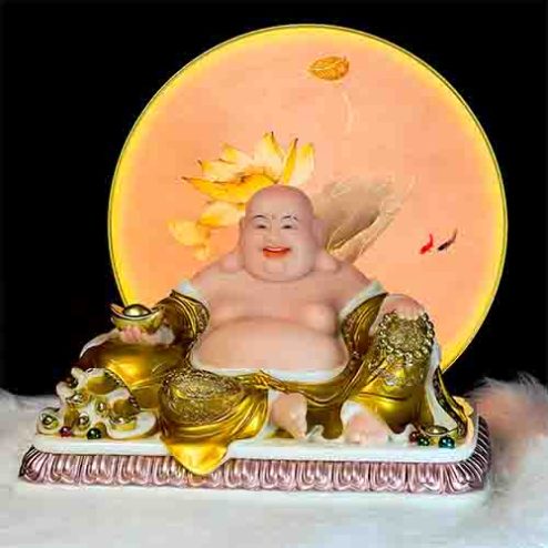 Tượng Di Lặc Đá Ngồi Vàng Cao Cấp DL001