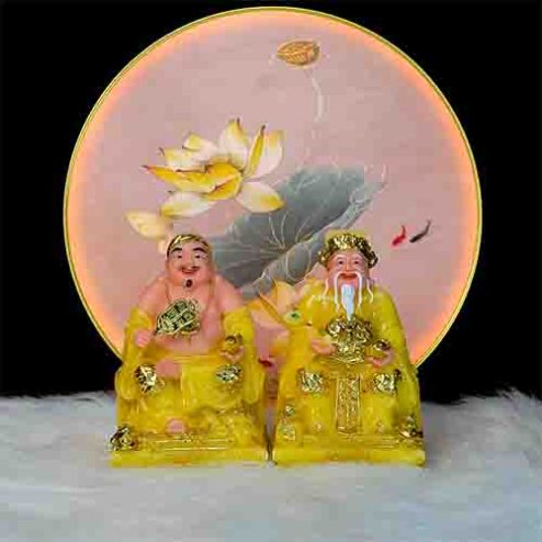 Tượng Thần Tài Thổ Địa Đá Vàng Cao Cấp Bộ 2 Ông T068