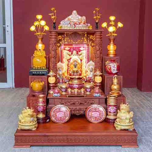 Bàn Thờ Thần Tài Thổ Địa Cao Cấp Đồ Thờ Nhập Khẩu TT1839