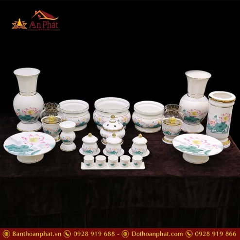bo do tho su trang hoa sen hong la xanh bdt01500004