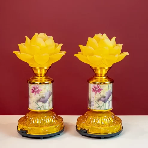 Đèn thờ điện lưu ly 1 bông thân hợp kim DTD1370 An Phát