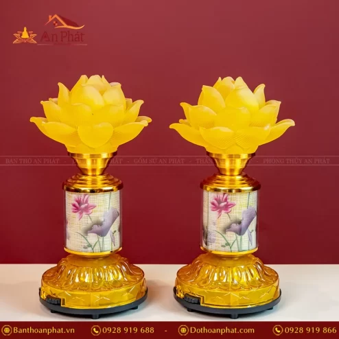 Đèn thờ điện lưu ly 1 bông thân hợp kim DTD1370 An Phát