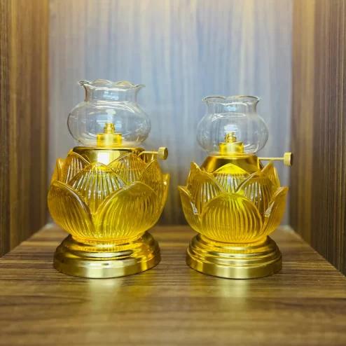 Đèn thờ dầu lưu ly vàng cao cấp DTD1491 An Phát