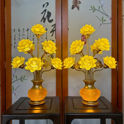 Đèn thờ điện hoa sen 9 bông cao cấp DTD1463 An Phát