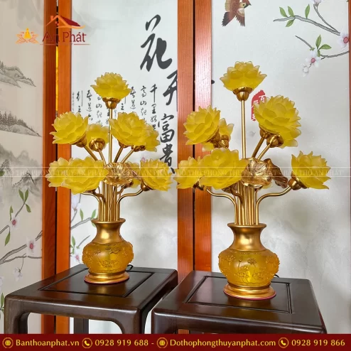 Chất liệu hoa sen lưu ly cao cấp bền đẹp vượt thời gian