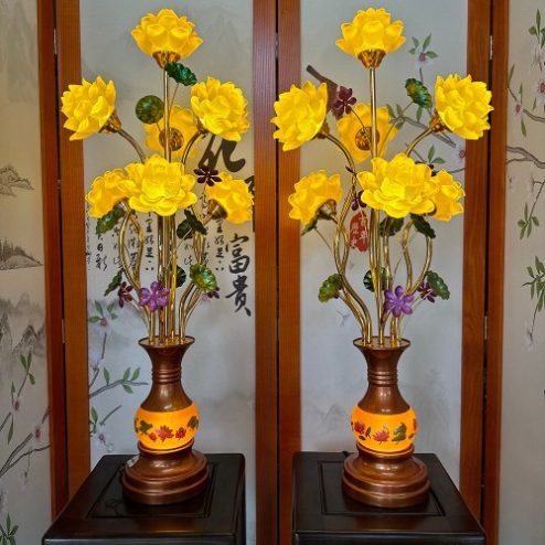 Đèn thờ điện hoa sen lưu ly 7 bông DTD1457 An Phát