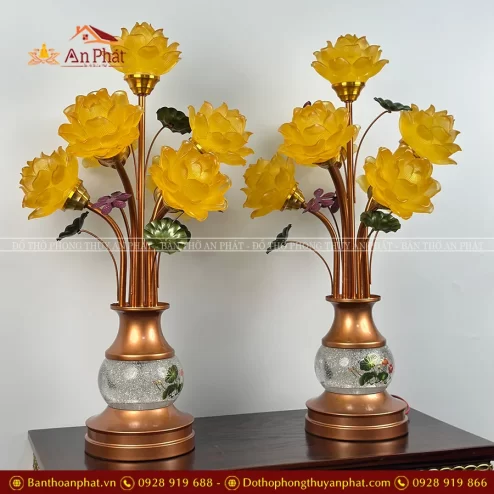Đèn thờ cao cấp lưu ly hoa sen đẹp nhất