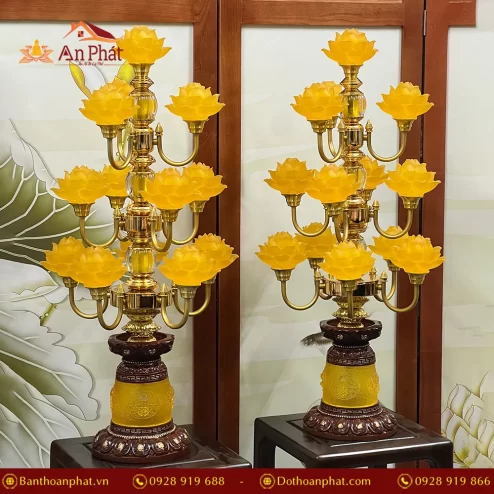 Đèn thờ cao cấp lưu ly hoa sen đẹp nhất