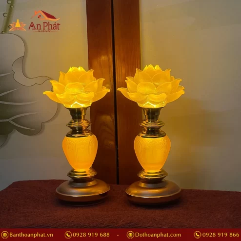 Đèn thờ điện lưu ly 1 bông thân ô van DTD1495 An Phát