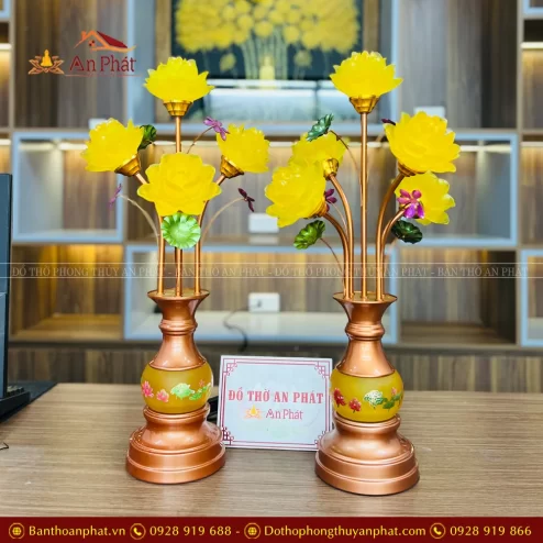 Đèn thờ hoa sen lưu ly nhập khẩu Đài Loan