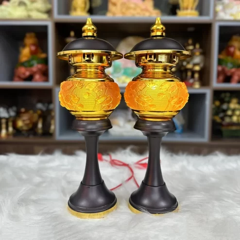 Đèn thờ điện lưu ly thân đen đổi màu DTD1473 An Phát