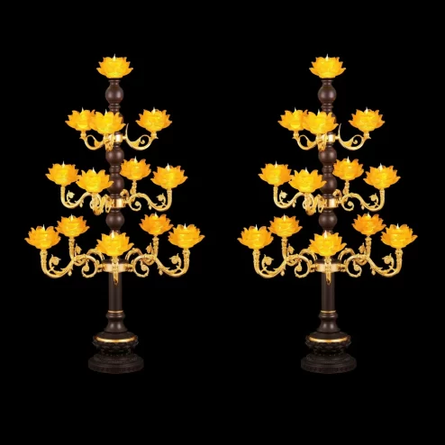 Đèn thờ điện lưu ly thân đồng mắc áo DTD1499 An Phát