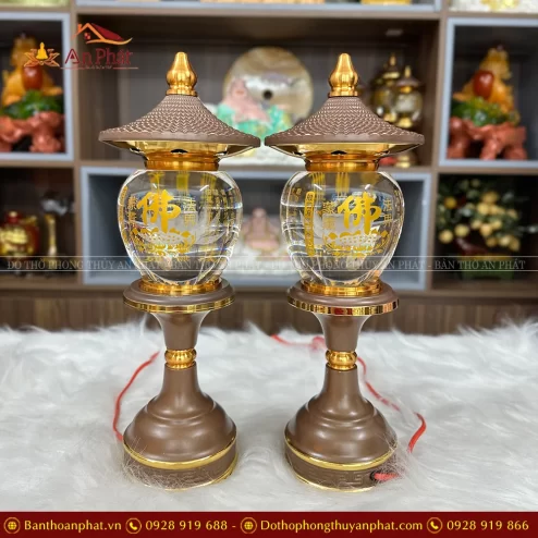 Đèn thờ điện pha lê họa tiết kinh phật DTD1475 An Phát