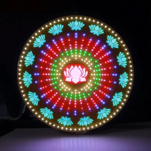 Đèn thờ hào quang led 32 kiểu viền bông sen DTD1497 An Phát
