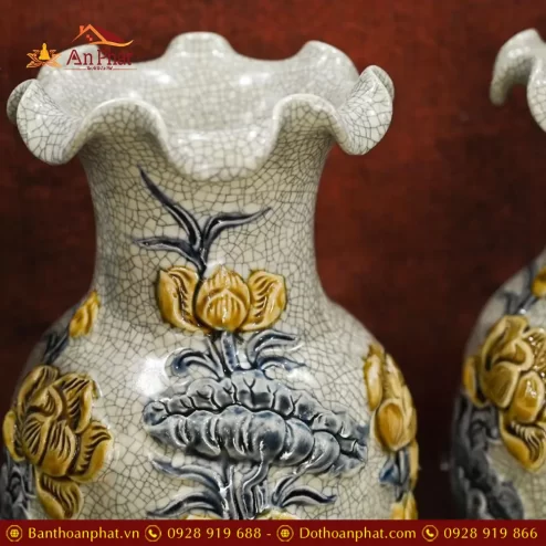 lo hoa bat trang men ran dap noi hoa sen dt70800006