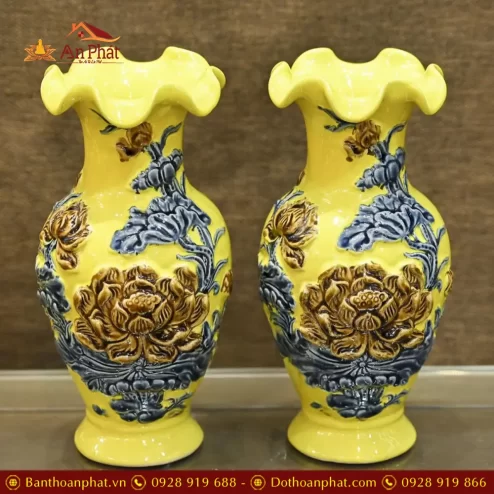 lo hoa mieng luon dap noi hoa sen gom vang bat trang dt71600005