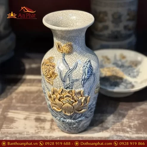 loc binh bat trang men ran dap noi hoa sen dt72100004