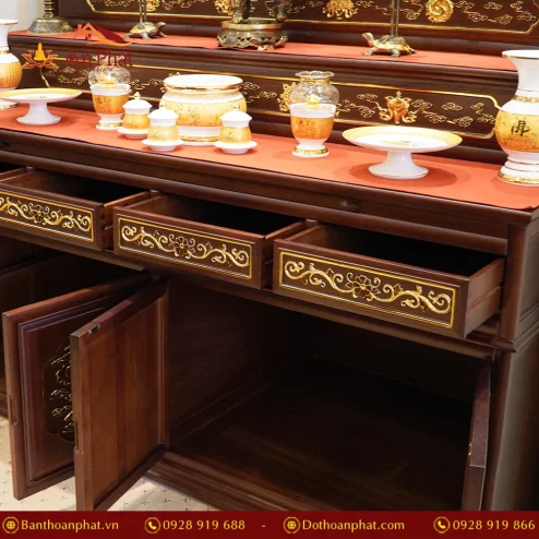 tu tho tam cap go cam ve vang mau nau do bt8715 10