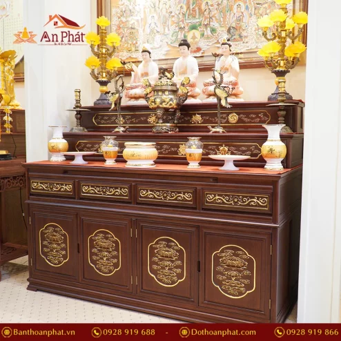 Tủ thờ tam cấp thờ Phật đẹp