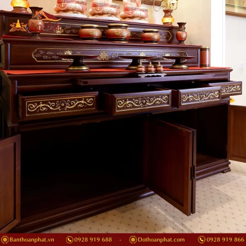 tu tho tam cap go cam ve vang mau nau do bt8715 8