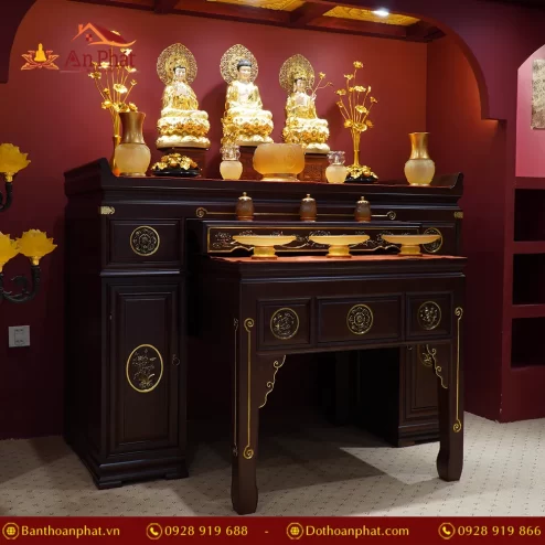 Tủ bàn thờ Phật và gia tiên Gỗ Cẩm