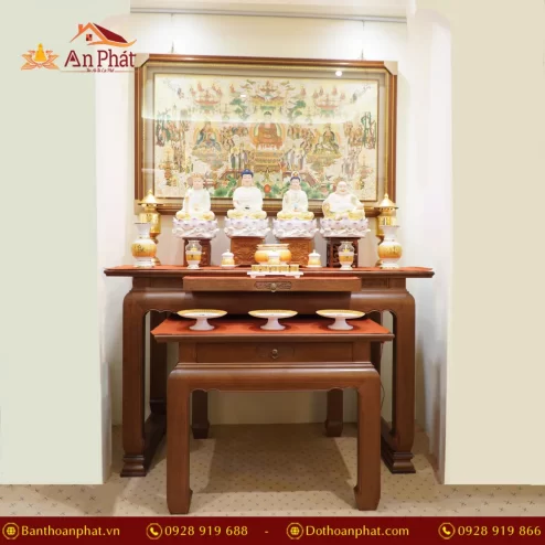 Bàn thờ cổ điển gỗ Cẩm màu nguyên bản BT8723 An Phát