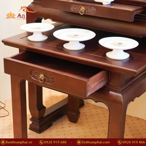 ban tho go cam co dien mau nau do bt8717 6