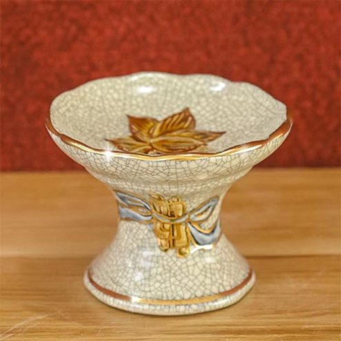 Đế Nến Men Rạn Đắp Nổi Vẽ Vàng Cao Cấp DT882