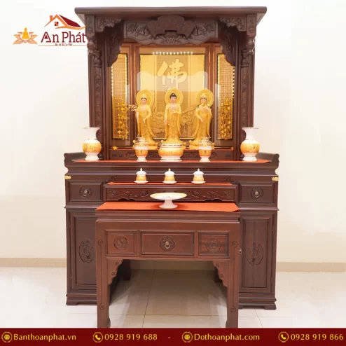 Trang Chủ 82 Khám thờ có khắc kinh Phật màu nâu đỏ BT8729 An Phát