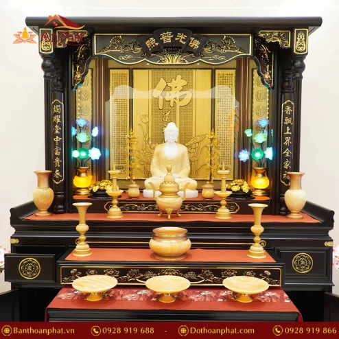 Trang Chủ 78 Khám thờ có khắc kinh Phật vẽ vàng 24k cao cấp BT8731 An Phát