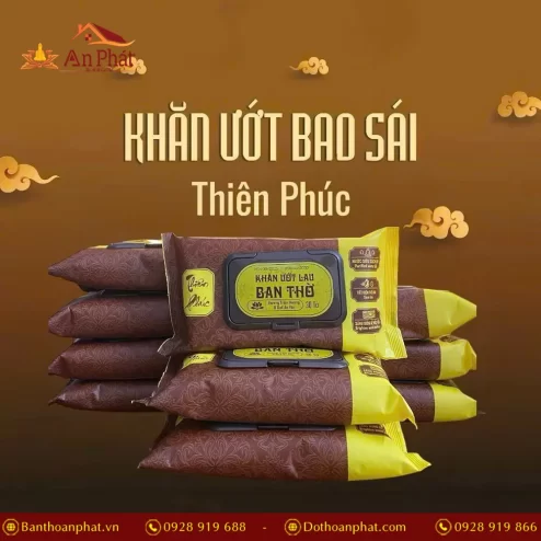 Khăn ướt bao sái ban thờ hút tài lộc