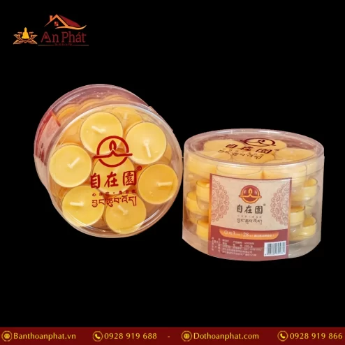 Nến Bơ Cốc Thờ 4 Giờ màu Vàng DN9327 An Phát