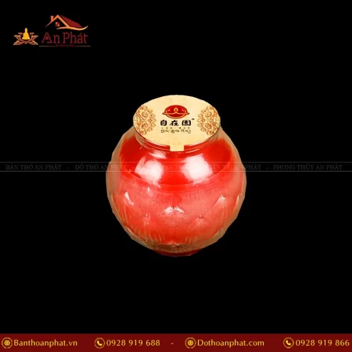 Nến Bơ Thờ Hoa Sen 1 Ngày màu Đỏ DN9301 An Phát