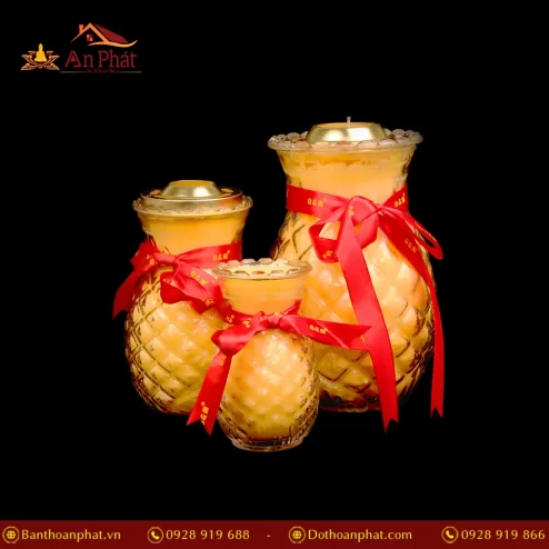 Nến Bơ Thơm Dứa 7 Ngày (Vàng) DN9363 An Phát