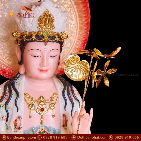 Tuong Dai The Chi Toa Dai Sen Cam Loang Dat Vang T2327 5