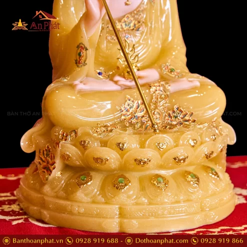 Tuong Dia Tang Toa Dai Sen Vang Thach Anh Co La De T2323 6