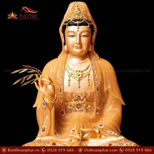Tuong Quan Am Toa Dai Sen Da Hieu Ung Dong Mau Vang T2346 6