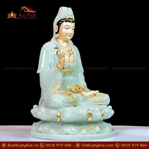 Tượng Quan Thế Âm Bồ Tát ngồi đẹp bằng đá