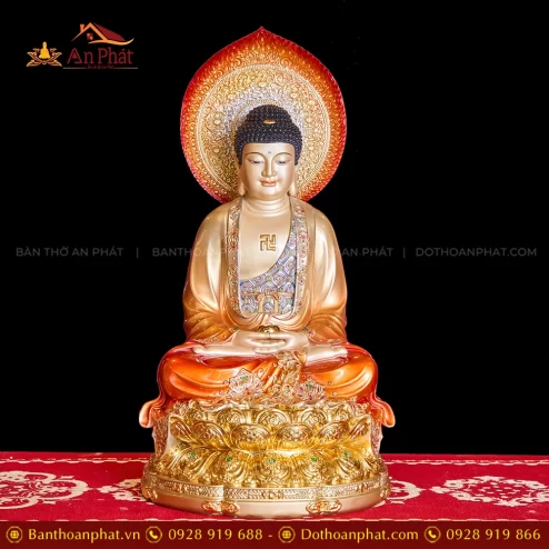 Tượng Phật A Di Đà ngồi đẹp bằng đá