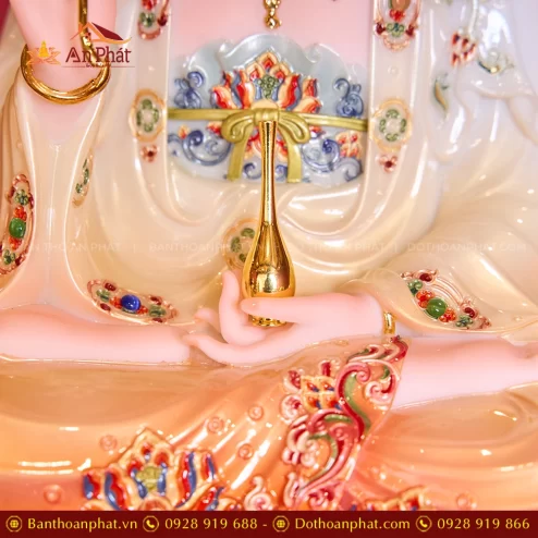 Tuong Tay Phuong Tam Thanh Toa Dai Sen Cam Loang Dat Vang Co La De T2307 11