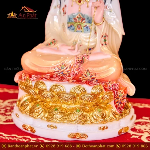 Tuong Tay Phuong Tam Thanh Toa Dai Sen Cam Loang Dat Vang Co La De T2307 7