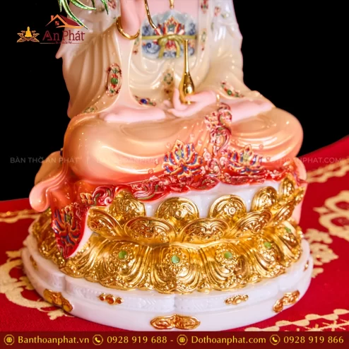 Tuong Tay Phuong Tam Thanh Toa Dai Sen Cam Loang Dat Vang Co La De T2307 8