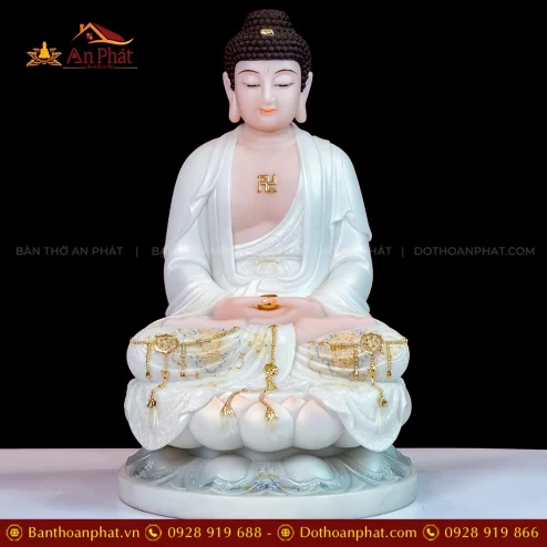 Tượng Phật A Di Đà ngồi bằng đá đẹp