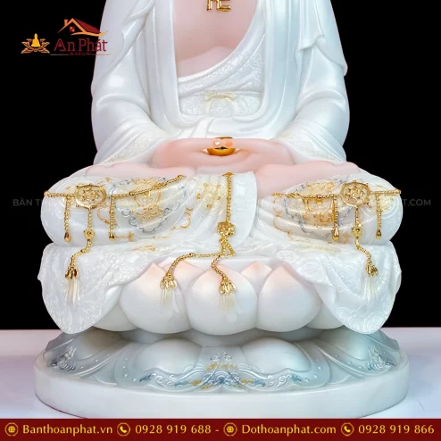 Tuong Tay Phuong Tam Thanh Toa Dai Sen Da Thach Anh Trang Vien Vang T2317 7