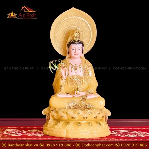 Tượng Phật Bà Quan Âm ngồi bằng đá đẹp