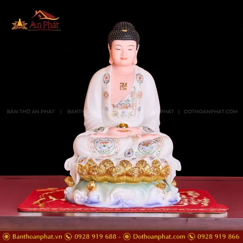 Tượng Phật A Di Đà ngồi bằng đá đẹp