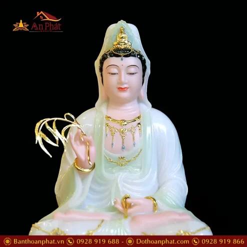 bo tuong phat ta ba tam thanh bot da xanh cao cap t234100008