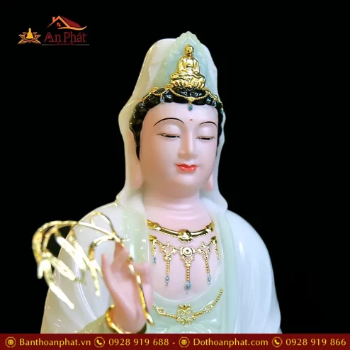 bo tuong phat ta ba tam thanh bot da xanh cao cap t234100009