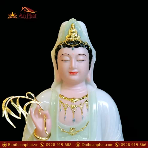 bo tuong phat ta ba tam thanh bot da xanh cao cap t234100010