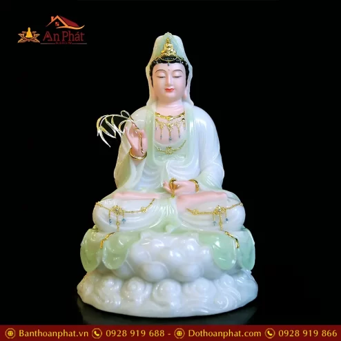 bo tuong phat ta ba tam thanh bot da xanh cao cap t234100011